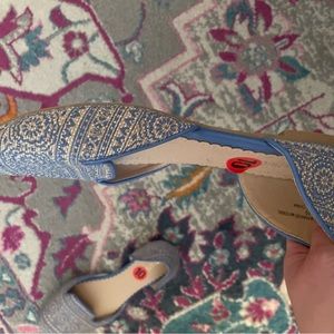 Blue and cream flats. Brand new. Size 10.